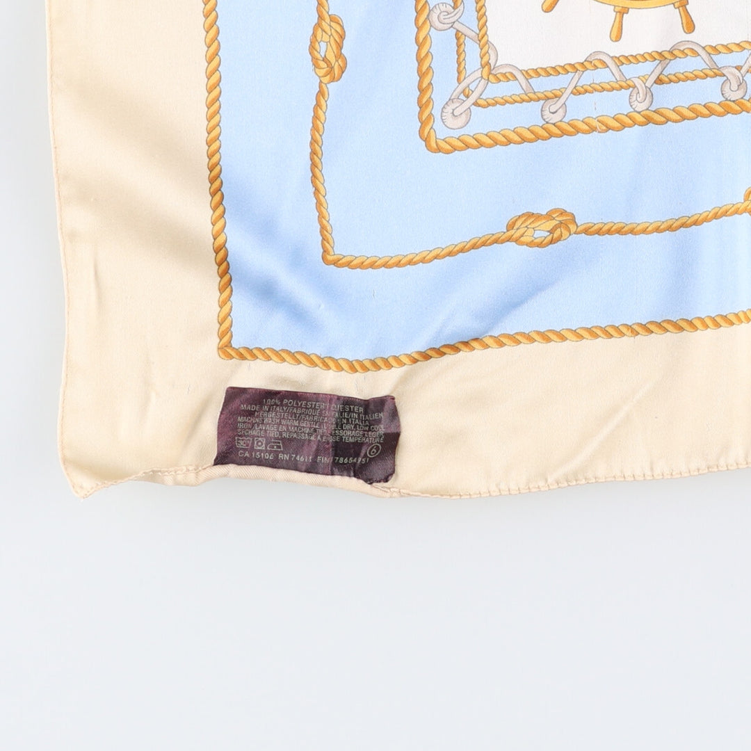 TIE RACK all-over print scarf, made in Italy polyester Blue type light blue Vintage Second Hand