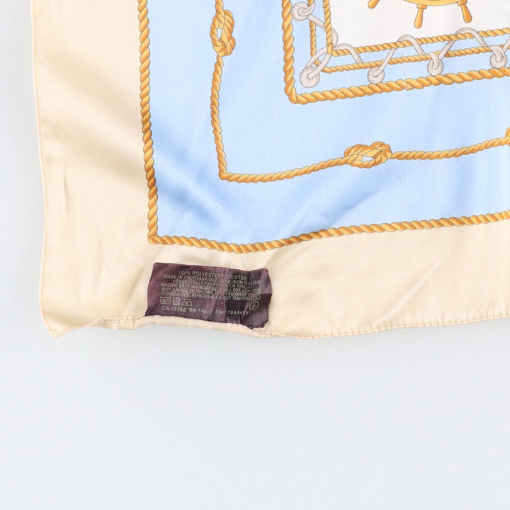 TIE RACK all-over print scarf, made in Italy polyester Blue type light blue Vintage Second Hand