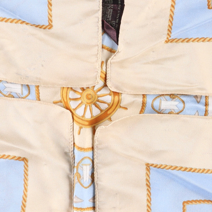TIE RACK all-over print scarf, made in Italy polyester Blue type light blue Vintage Second Hand