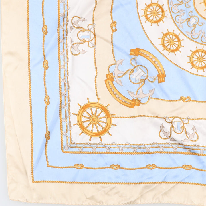 TIE RACK all-over print scarf, made in Italy polyester Blue type light blue Vintage Second Hand