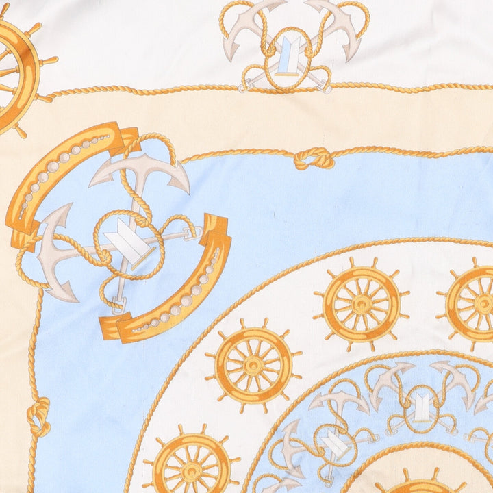 TIE RACK all-over print scarf, made in Italy polyester Blue type light blue Vintage Second Hand