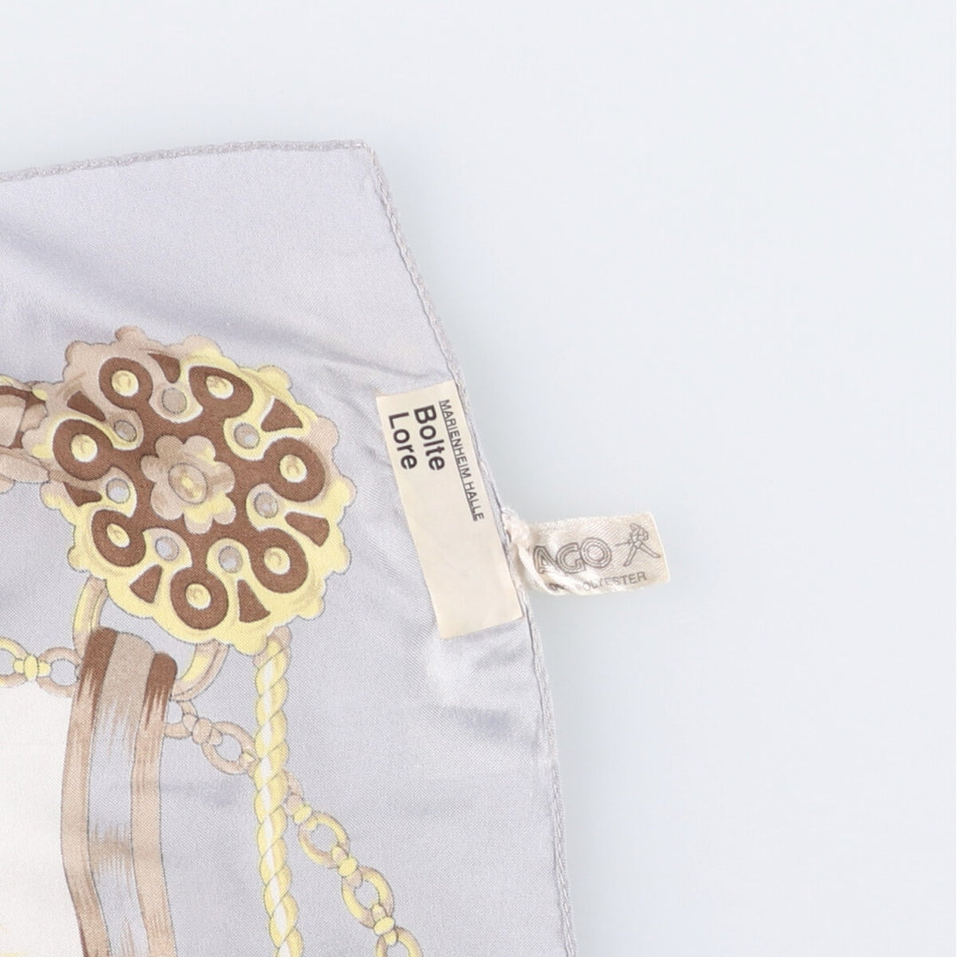 Dog print scarf made in Italy polyester white type Vintage Second Hand