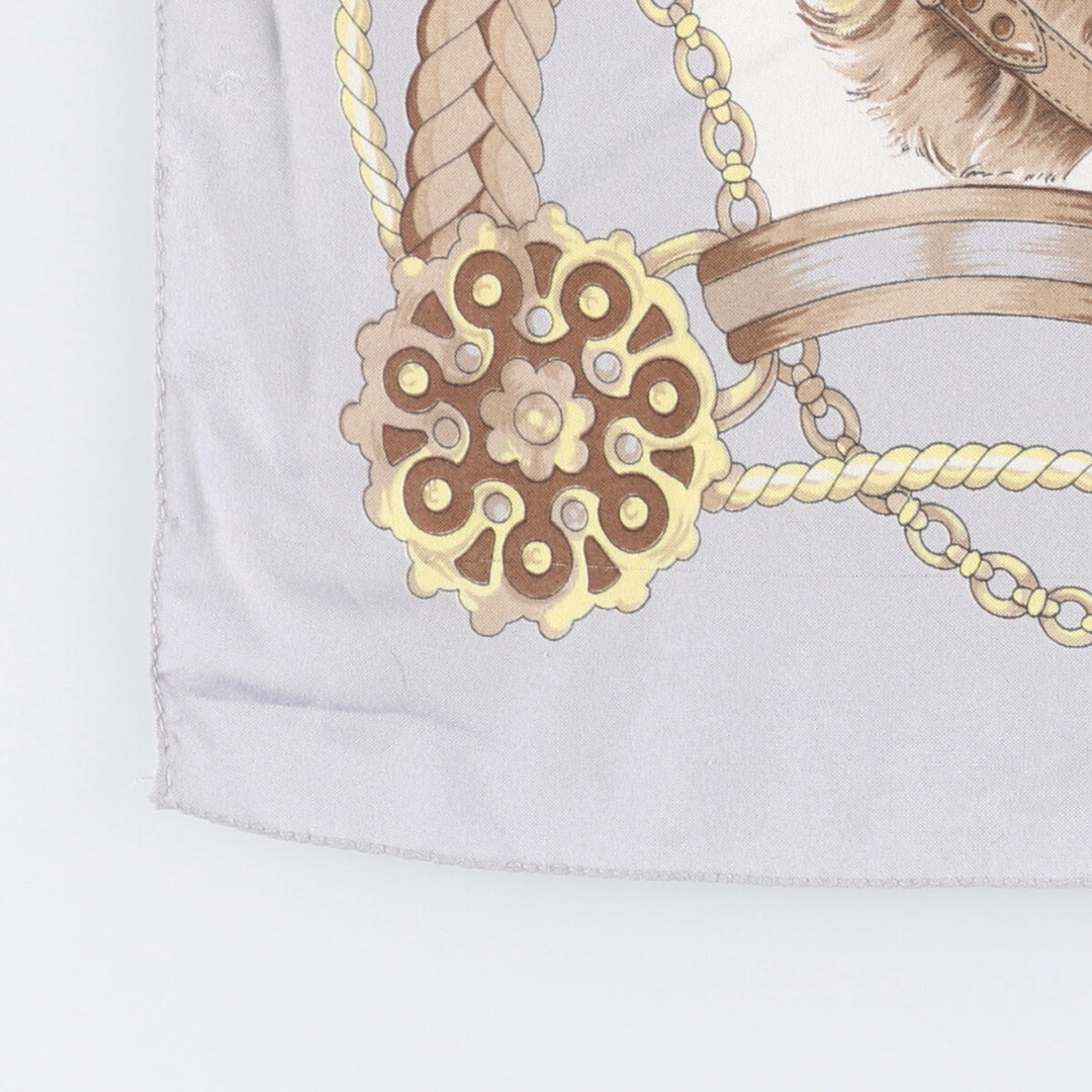 Dog print scarf made in Italy polyester white type Vintage Second Hand