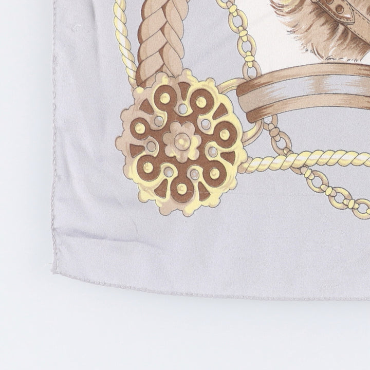 Dog print scarf made in Italy polyester white type Vintage Second Hand