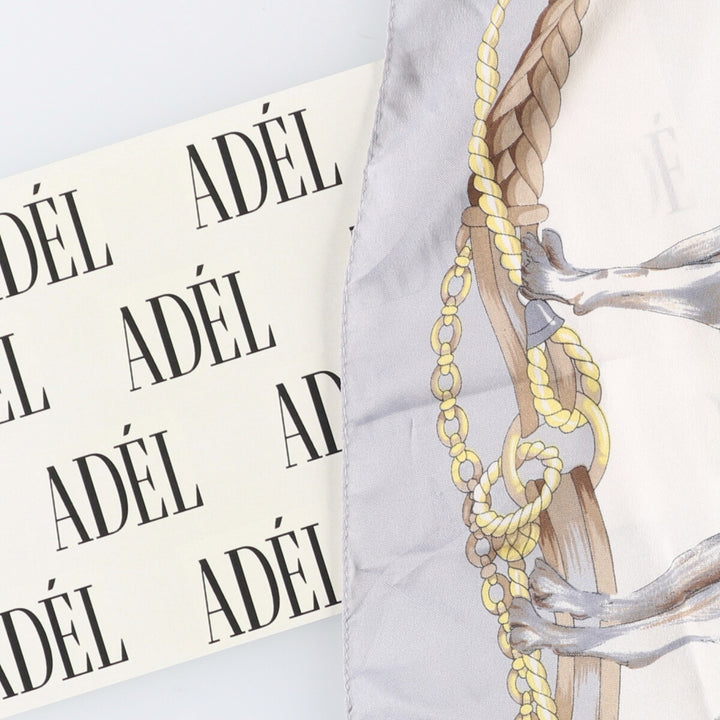 Dog print scarf made in Italy polyester white type Vintage Second Hand