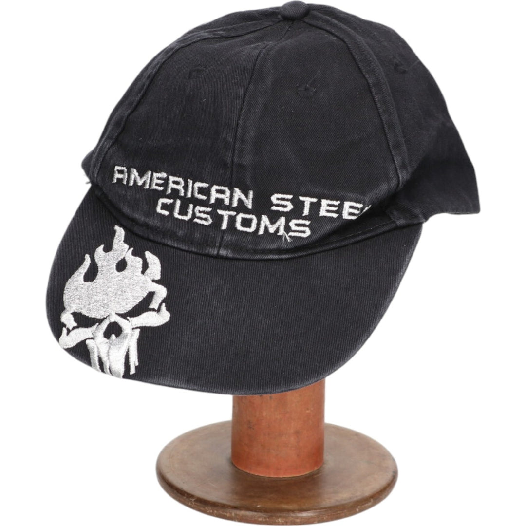 Skull Pattern Baseball Cap (Free Size) cotton black type Vintage Second Hand