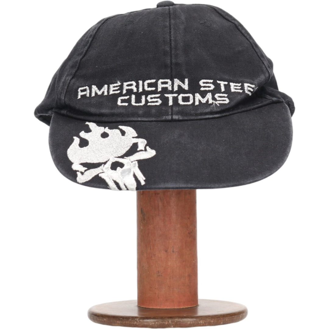 Skull Pattern Baseball Cap (Free Size) cotton black type Vintage Second Hand
