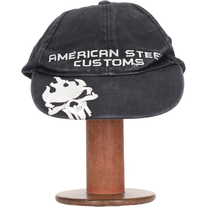 Skull Pattern Baseball Cap (Free Size) cotton black type Vintage Second Hand