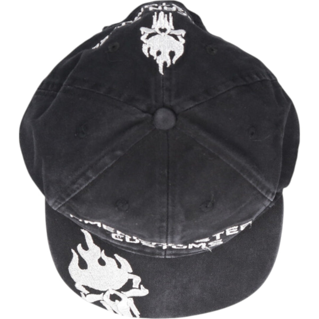 Skull Pattern Baseball Cap (Free Size) cotton black type Vintage Second Hand