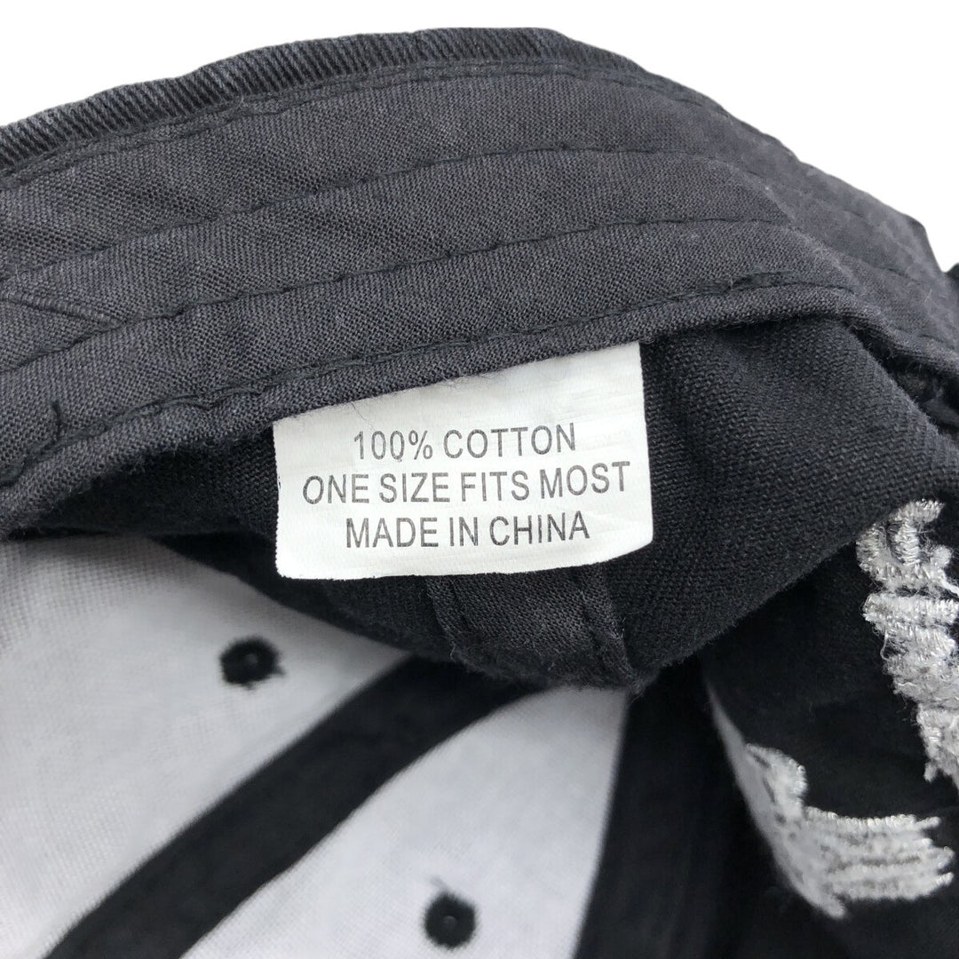 Skull Pattern Baseball Cap (Free Size) cotton black type Vintage Second Hand