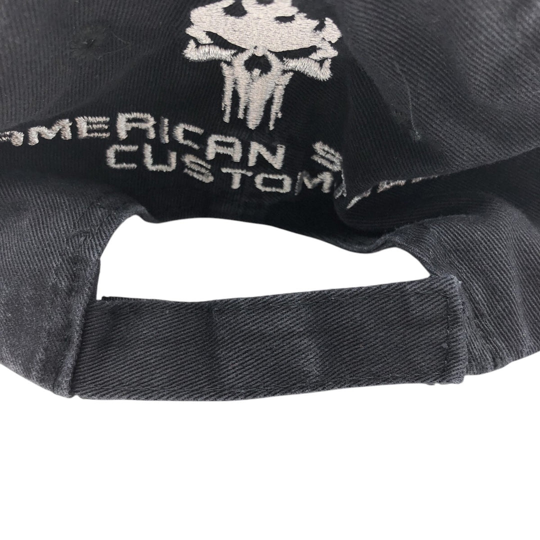 Skull Pattern Baseball Cap (Free Size) cotton black type Vintage Second Hand