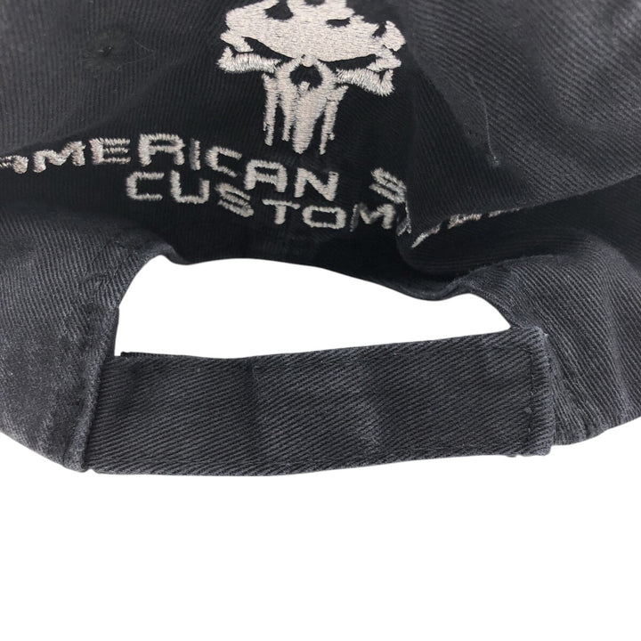 Skull Pattern Baseball Cap (Free Size) cotton black type Vintage Second Hand