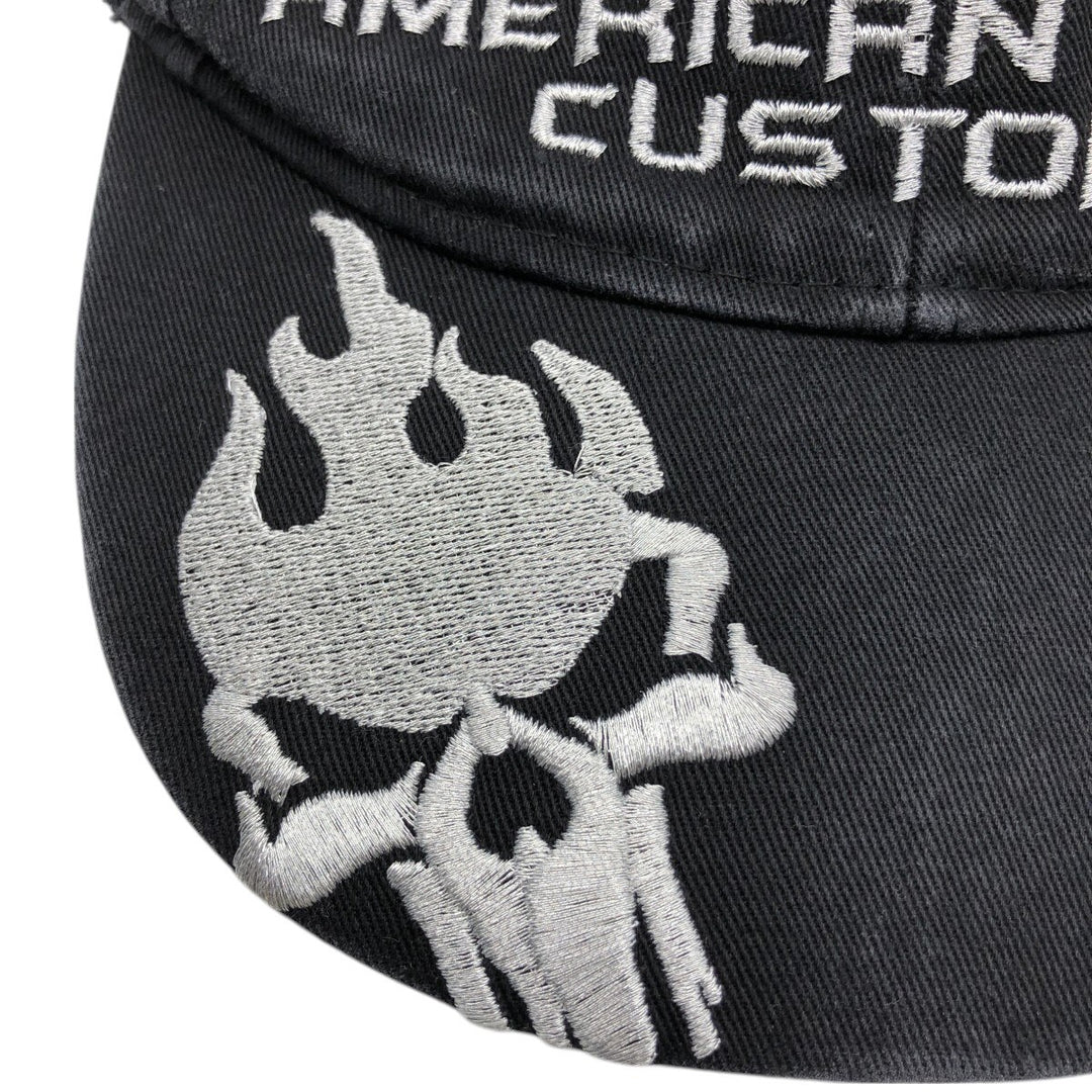 Skull Pattern Baseball Cap (Free Size) cotton black type Vintage Second Hand