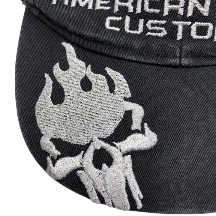Skull Pattern Baseball Cap (Free Size) cotton black type Vintage Second Hand