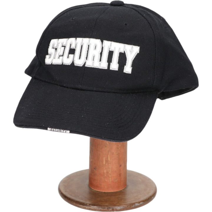 SECURITY Baseball Cap (Free Size) acrylic black type Vintage Second Hand