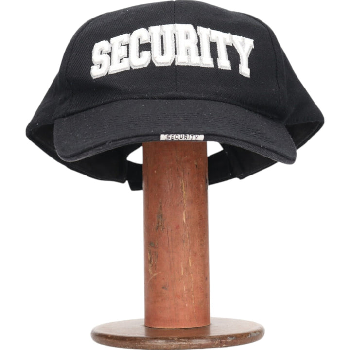 SECURITY Baseball Cap (Free Size) acrylic black type Vintage Second Hand