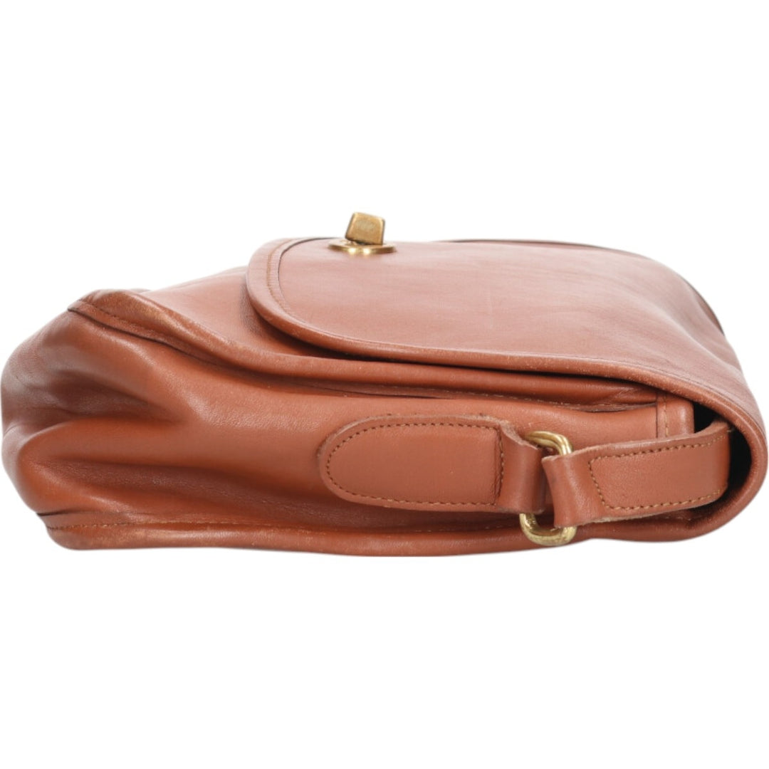 90'S Coach Old Coach Turnlock Shoulder Bag, Vintage, Made in USA genuine leather brown type Vintage Second Hand