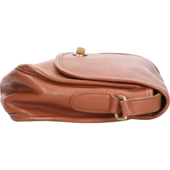 90'S Coach Old Coach Turnlock Shoulder Bag, Vintage, Made in USA genuine leather brown type Vintage Second Hand