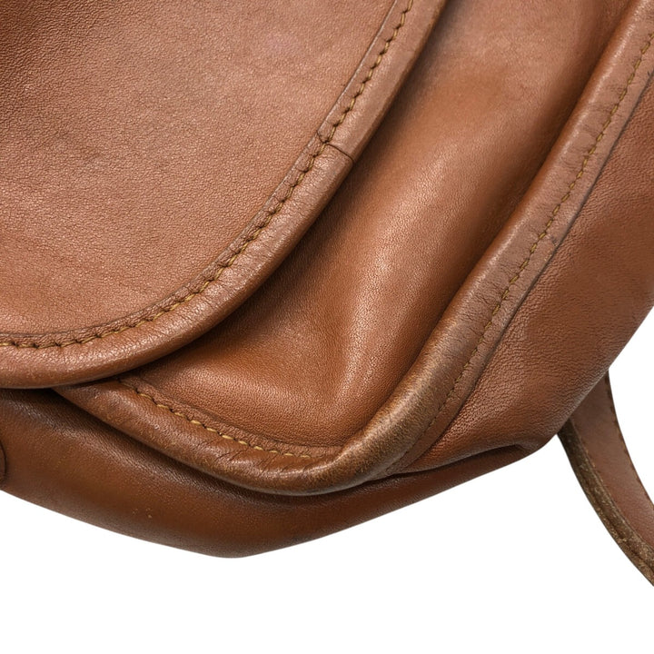 90'S Coach Old Coach Turnlock Shoulder Bag, Vintage, Made in USA genuine leather brown type Vintage Second Hand