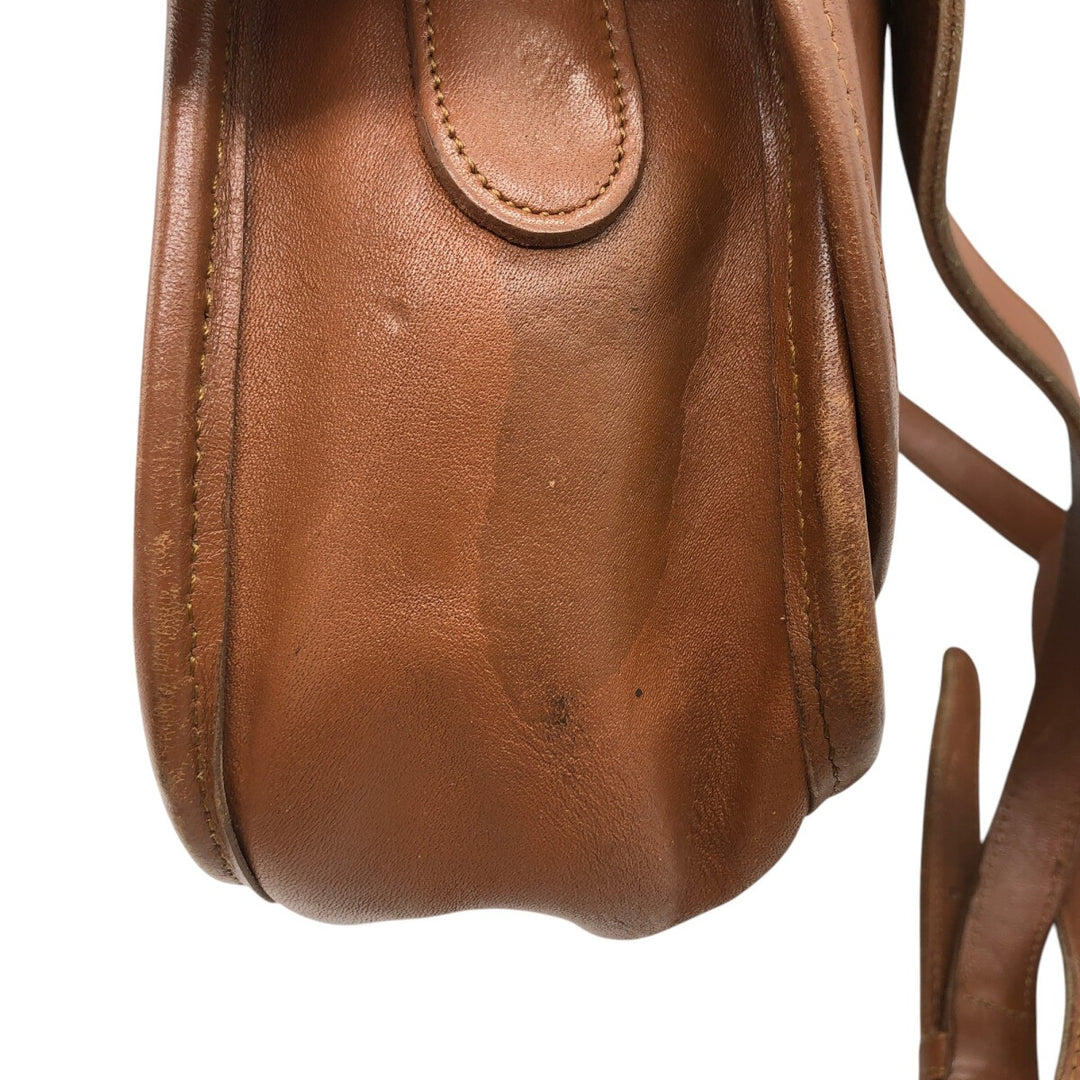 90'S Coach Old Coach Turnlock Shoulder Bag, Vintage, Made in USA genuine leather brown type Vintage Second Hand