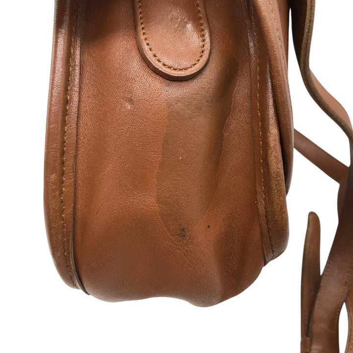 90'S Coach Old Coach Turnlock Shoulder Bag, Vintage, Made in USA genuine leather brown type Vintage Second Hand