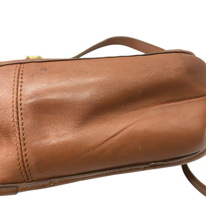 90'S Coach Old Coach Turnlock Shoulder Bag, Vintage, Made in USA genuine leather brown type Vintage Second Hand