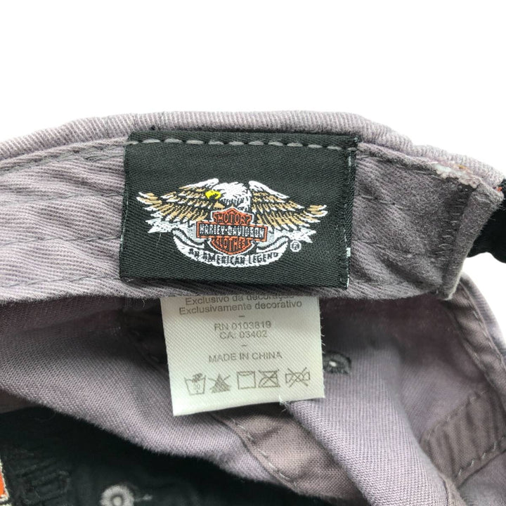 Harley-Davidson Two-Tone Baseball Cap (One Size Fits All) cotton gray type Vintage Second Hand