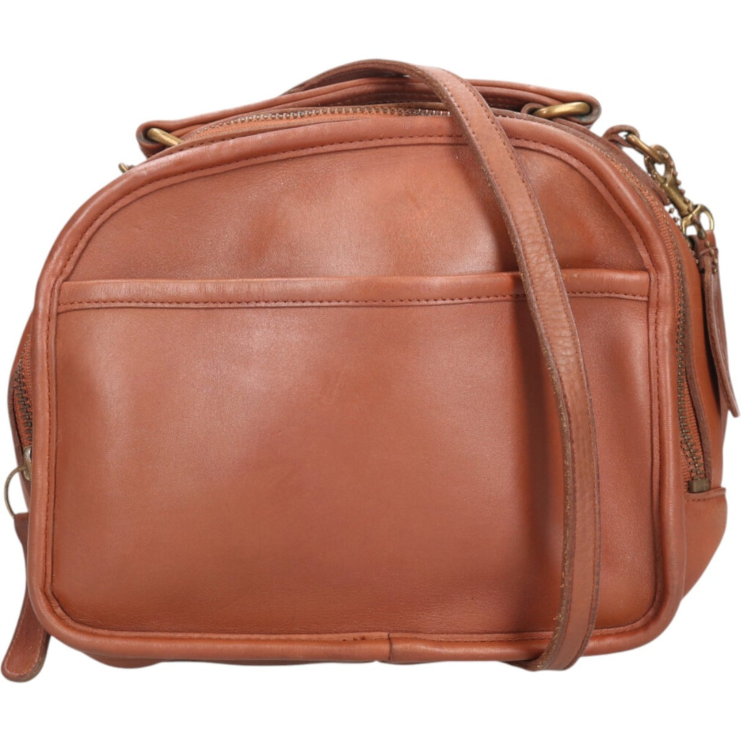 90'S Coach OLD COACH 2-WAY Shoulder Bag, Made in USA, Vintage genuine leather beige type brown Vintage Second Hand