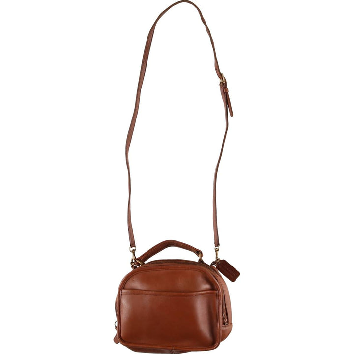 90'S Coach OLD COACH 2-WAY Shoulder Bag, Made in USA, Vintage genuine leather beige type brown Vintage Second Hand