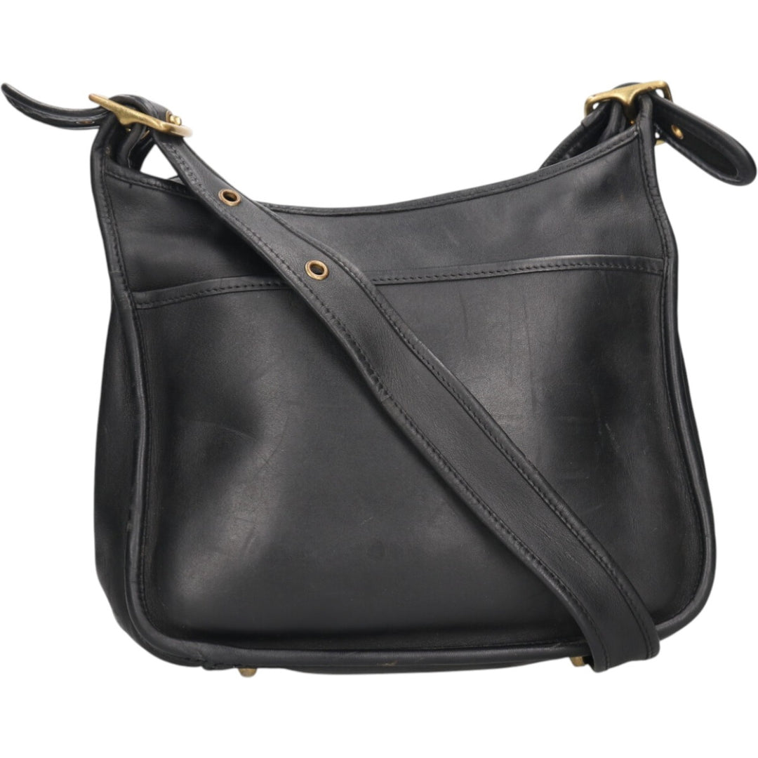 90'S Coach Old Coach Shoulder Bag, Made in USA, Vintage genuine leather black type Vintage Second Hand