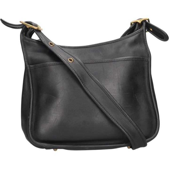 90'S Coach Old Coach Shoulder Bag, Made in USA, Vintage genuine leather black type Vintage Second Hand