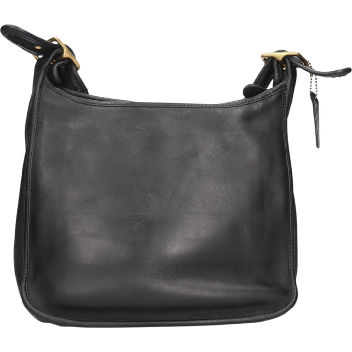 90'S Coach Old Coach Shoulder Bag, Made in USA, Vintage genuine leather black type Vintage Second Hand