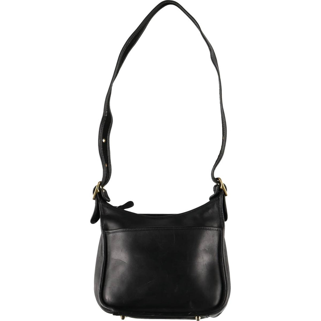 90'S Coach Old Coach Shoulder Bag, Made in USA, Vintage genuine leather black type Vintage Second Hand