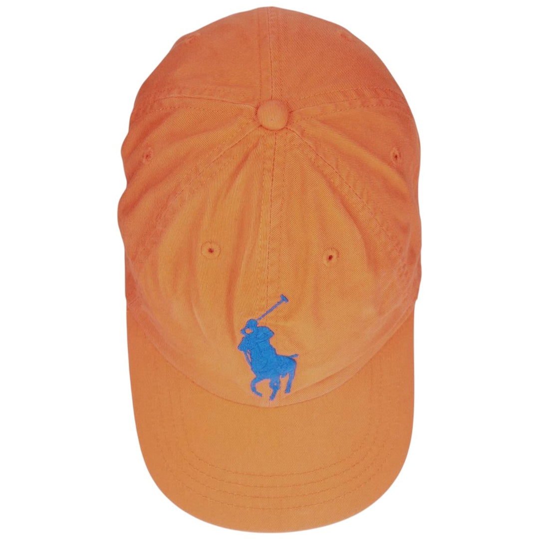 Ralph Lauren POLO by Ralph Lauren Big Pony Baseball Cap, One Size Fits Most cotton orange type Vintage Second Hand
