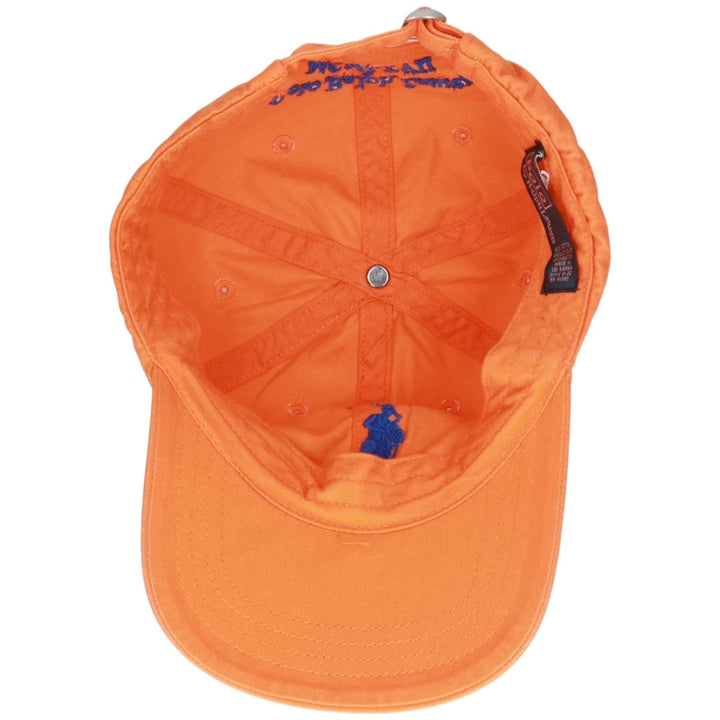 Ralph Lauren POLO by Ralph Lauren Big Pony Baseball Cap, One Size Fits Most cotton orange type Vintage Second Hand