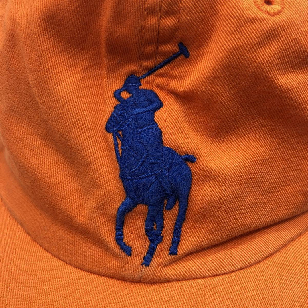 Ralph Lauren POLO by Ralph Lauren Big Pony Baseball Cap, One Size Fits Most cotton orange type Vintage Second Hand