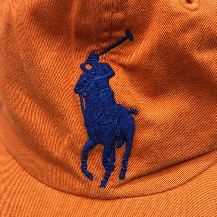 Ralph Lauren POLO by Ralph Lauren Big Pony Baseball Cap, One Size Fits Most cotton orange type Vintage Second Hand