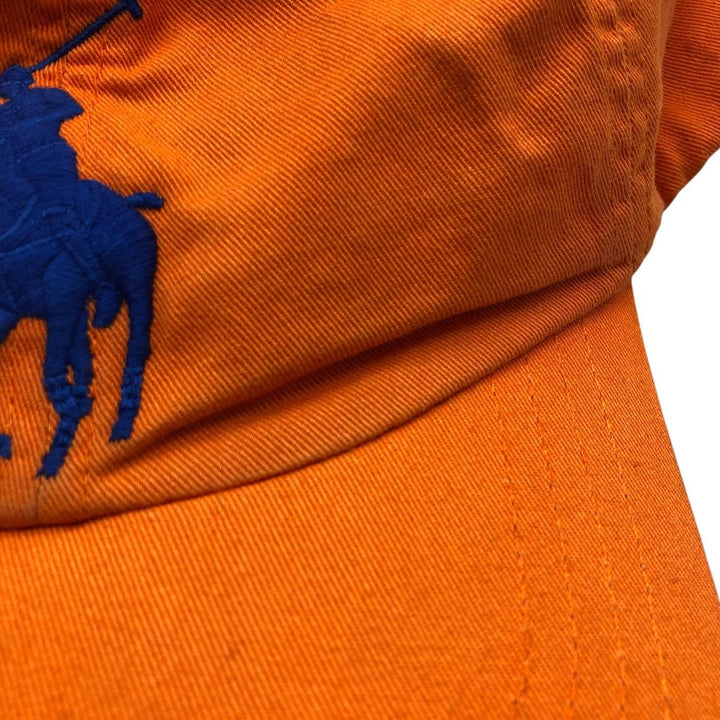 Ralph Lauren POLO by Ralph Lauren Big Pony Baseball Cap, One Size Fits Most cotton orange type Vintage Second Hand
