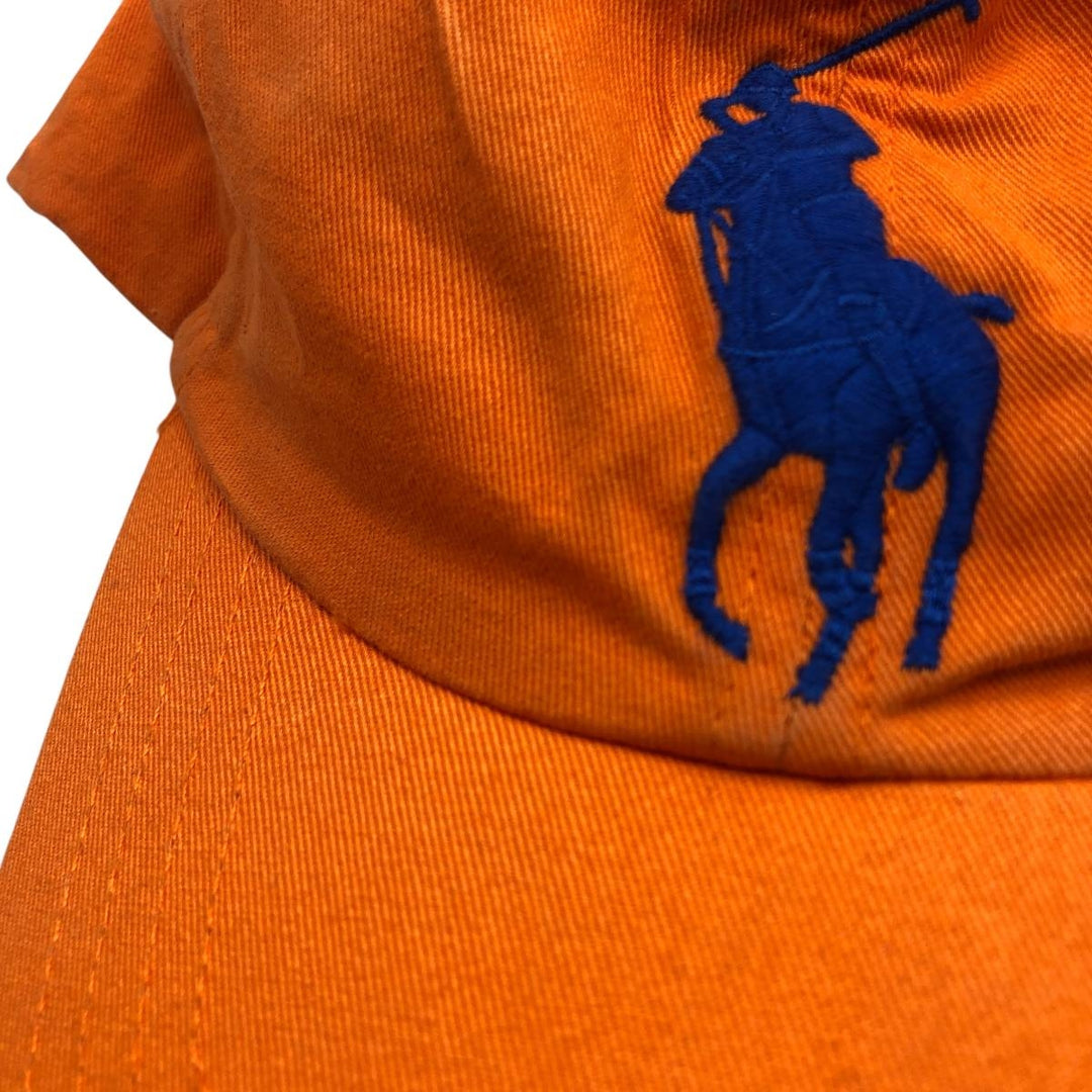 Ralph Lauren POLO by Ralph Lauren Big Pony Baseball Cap, One Size Fits Most cotton orange type Vintage Second Hand