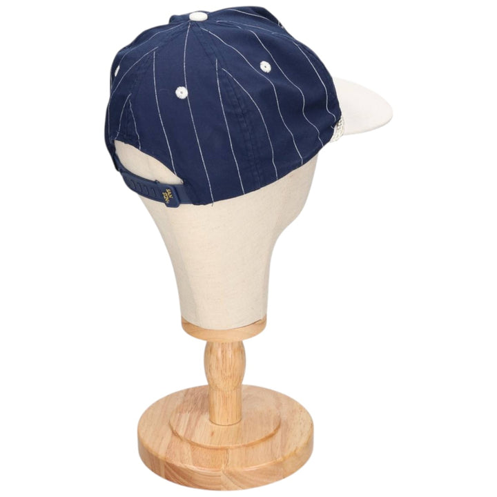 Vintage 80s-90'S SAIN SUN Stripe Pattern Two-Tone Baseball Cap, One Size Fits All unclear navy blue type Vintage Second Hand