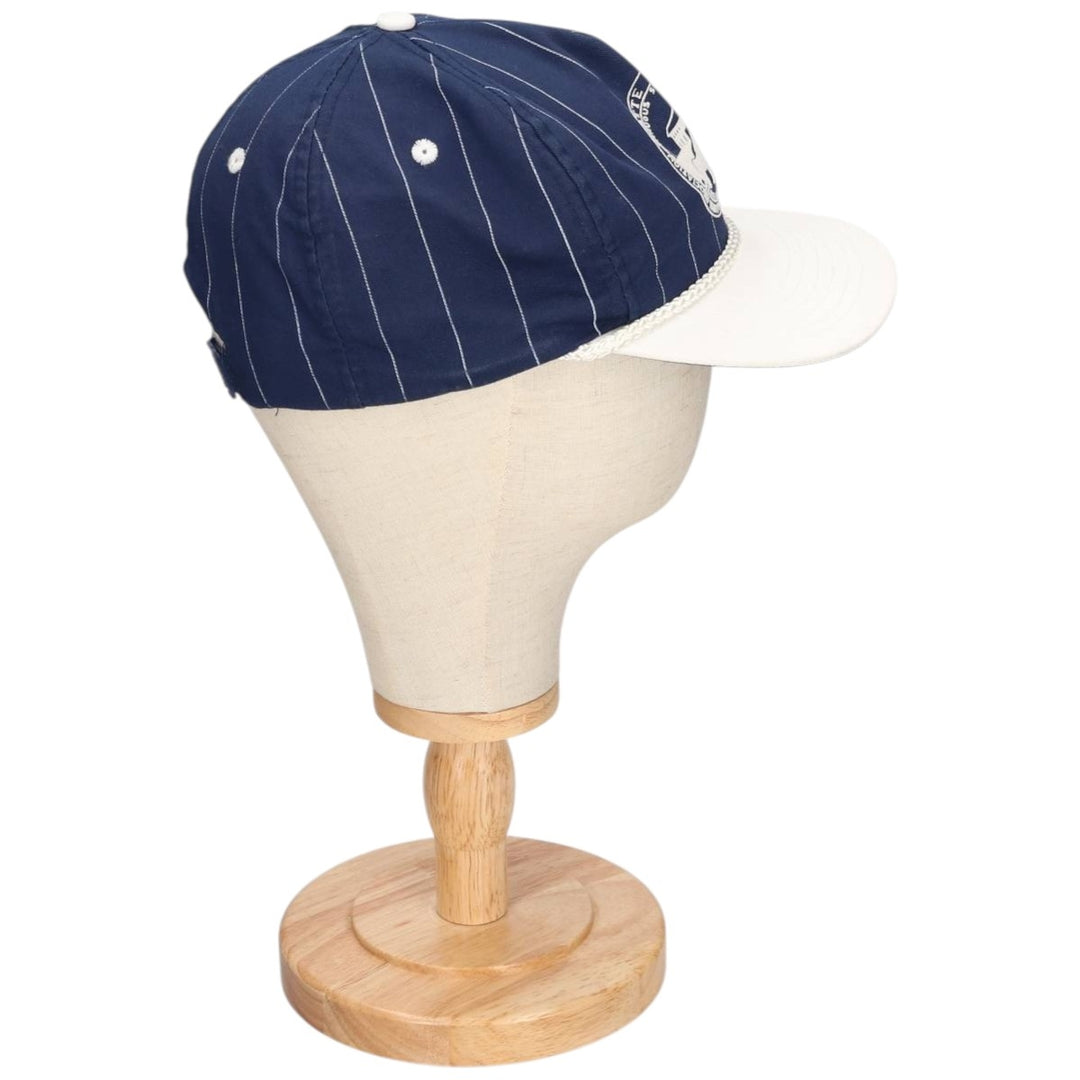 Vintage 80s-90'S SAIN SUN Stripe Pattern Two-Tone Baseball Cap, One Size Fits All unclear navy blue type Vintage Second Hand