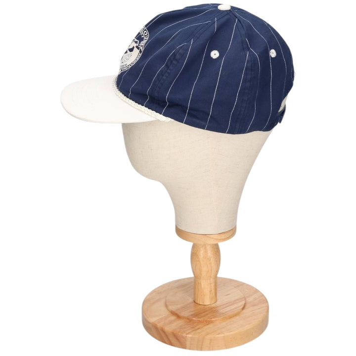 Vintage 80s-90'S SAIN SUN Stripe Pattern Two-Tone Baseball Cap, One Size Fits All unclear navy blue type Vintage Second Hand