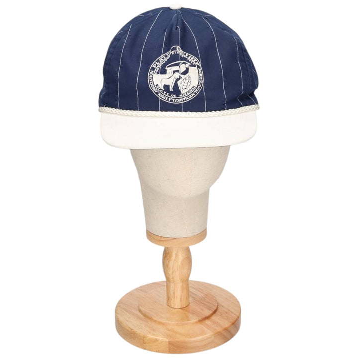 Vintage 80s-90'S SAIN SUN Stripe Pattern Two-Tone Baseball Cap, One Size Fits All unclear navy blue type Vintage Second Hand