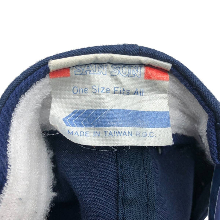 Vintage 80s-90'S SAIN SUN Stripe Pattern Two-Tone Baseball Cap, One Size Fits All unclear navy blue type Vintage Second Hand