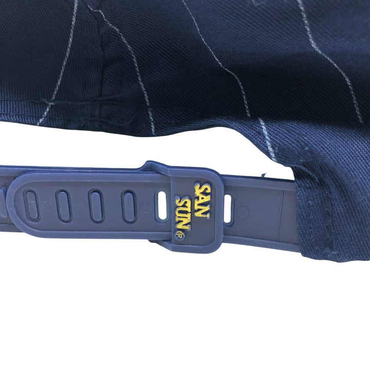 Vintage 80s-90'S SAIN SUN Stripe Pattern Two-Tone Baseball Cap, One Size Fits All unclear navy blue type Vintage Second Hand