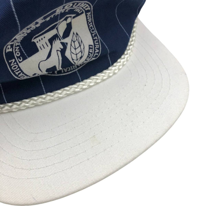 Vintage 80s-90'S SAIN SUN Stripe Pattern Two-Tone Baseball Cap, One Size Fits All unclear navy blue type Vintage Second Hand