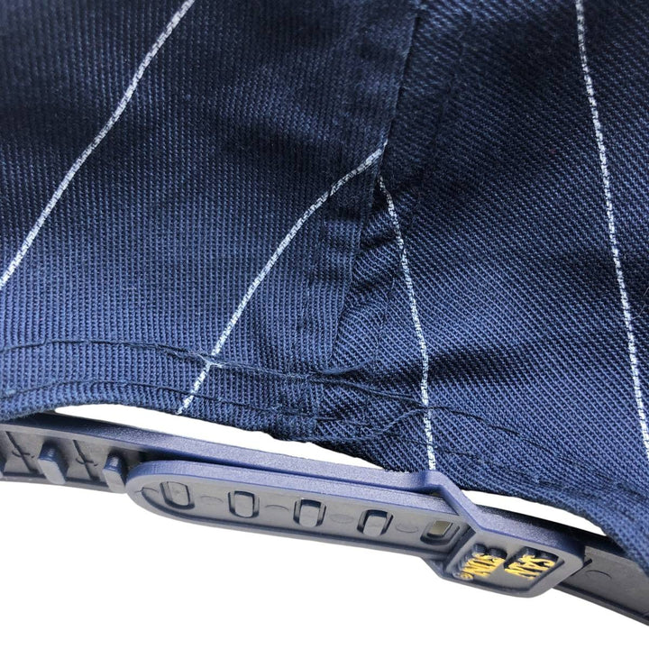 Vintage 80s-90'S SAIN SUN Stripe Pattern Two-Tone Baseball Cap, One Size Fits All unclear navy blue type Vintage Second Hand