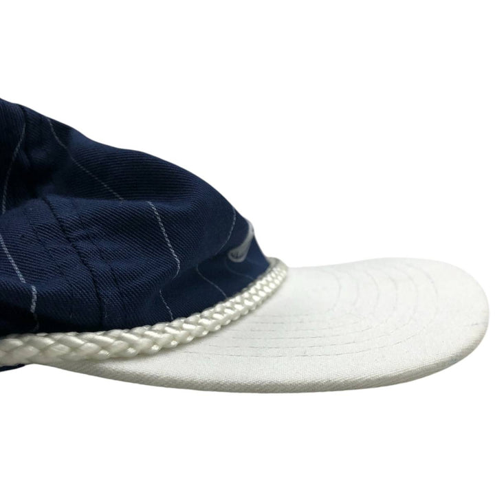 Vintage 80s-90'S SAIN SUN Stripe Pattern Two-Tone Baseball Cap, One Size Fits All unclear navy blue type Vintage Second Hand