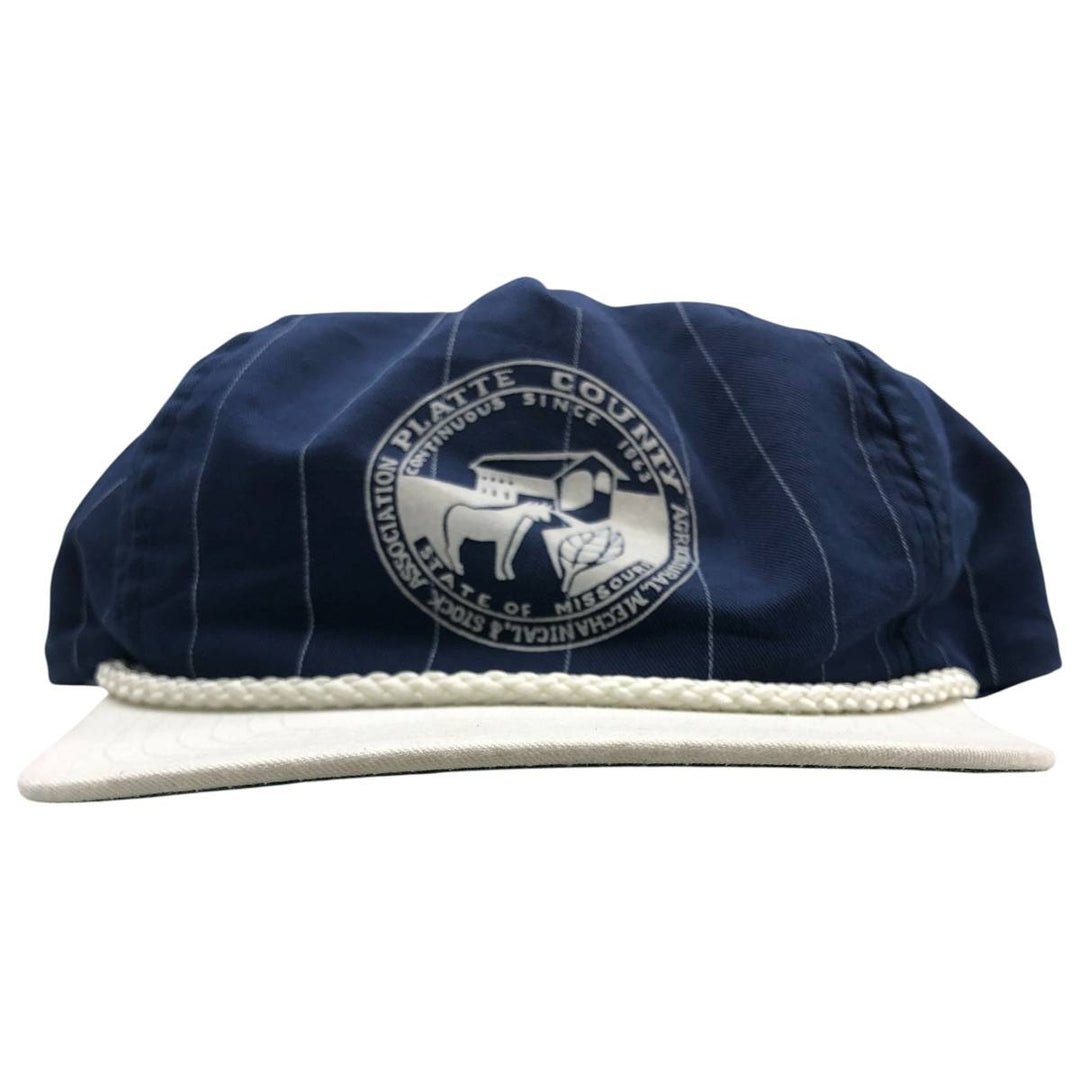 Vintage 80s-90'S SAIN SUN Stripe Pattern Two-Tone Baseball Cap, One Size Fits All unclear navy blue type Vintage Second Hand