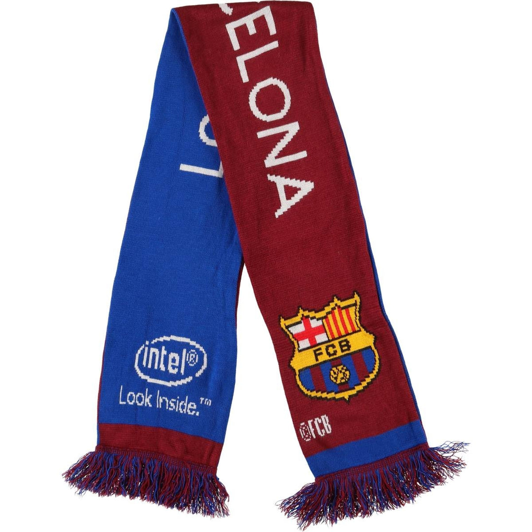 LA LIGA FC BARCELONA Soccer Acrylic Scarf Made in the UK acrylic burgundy type Vintage Second Hand